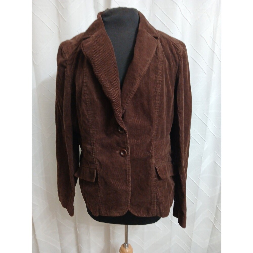Villager Vintage Corduroy Brown Blazer Unlned Jacket plus Sz 16 Academia pockets